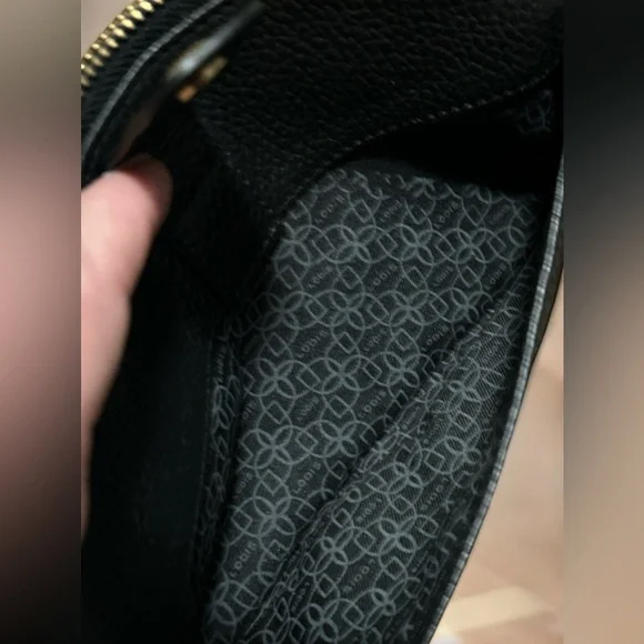 LODIS CLUTCH Wristlet Purse, Black Leather Zipper Pouch Wallet Designer - Picture 6 of 8